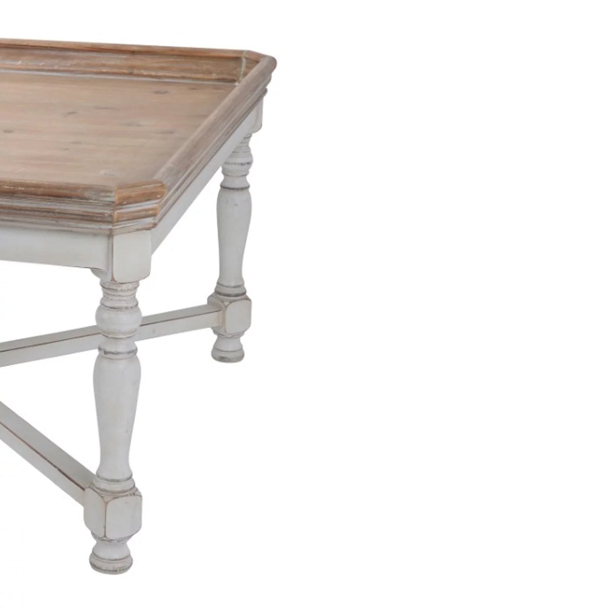 33" Square Modern Wood Coffee Table with Beveled Edges in Gray H441