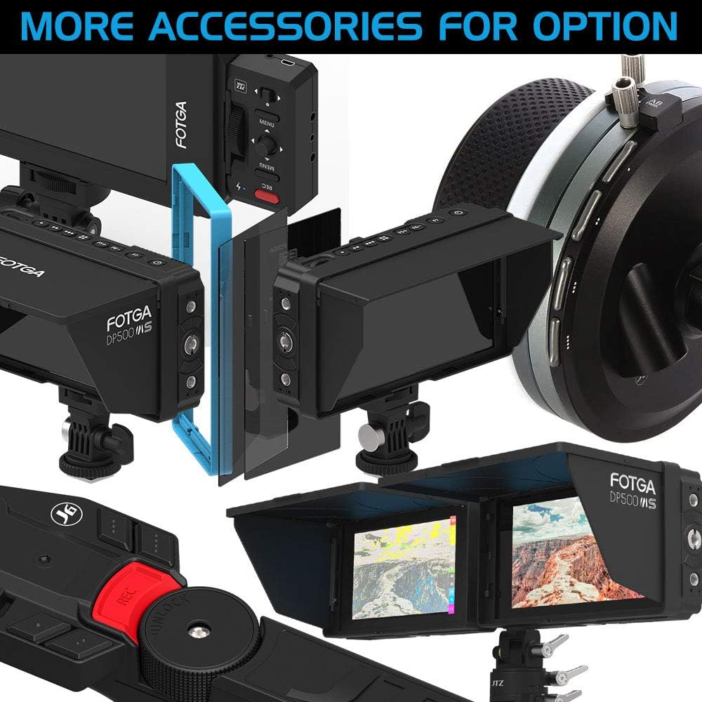 5 Inch 2000nit Touch Screen DSLR Camera Field Monitor with 3D LUT, 4K HDMI Input/Output, Dual NP-F Battery Mount B339