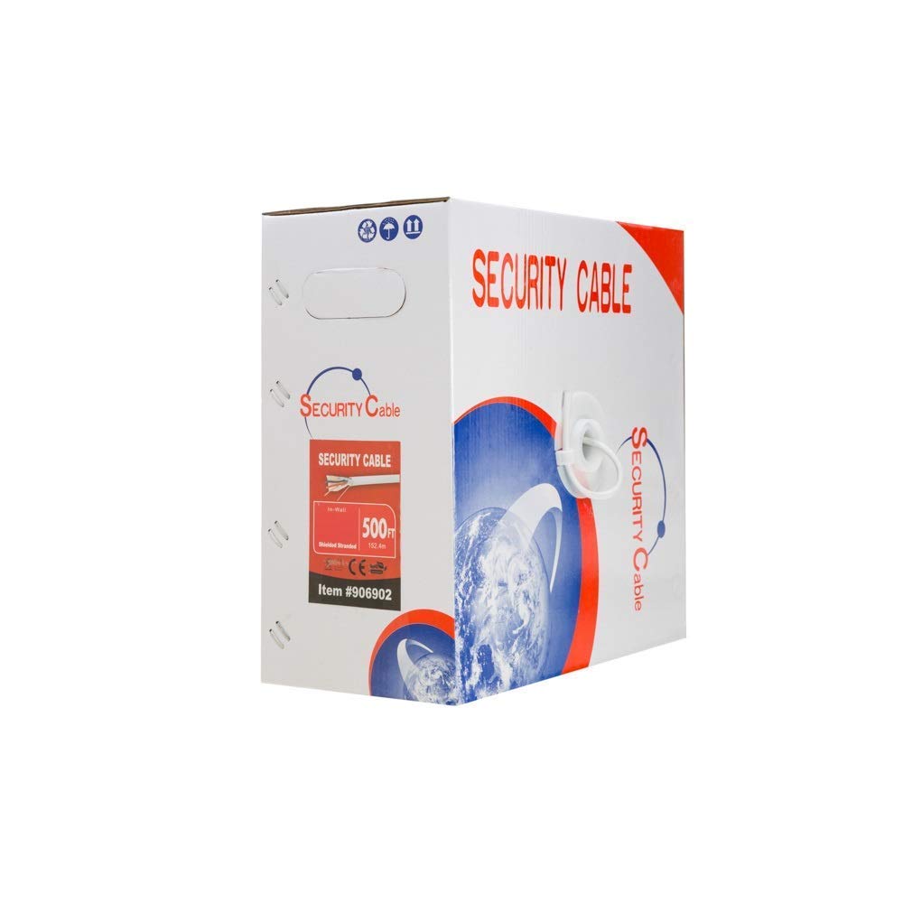 Bulk 18/2 Shielded Stranded Conductor Alarm Control Cable 500ft (FTP) Pack of 2 V910