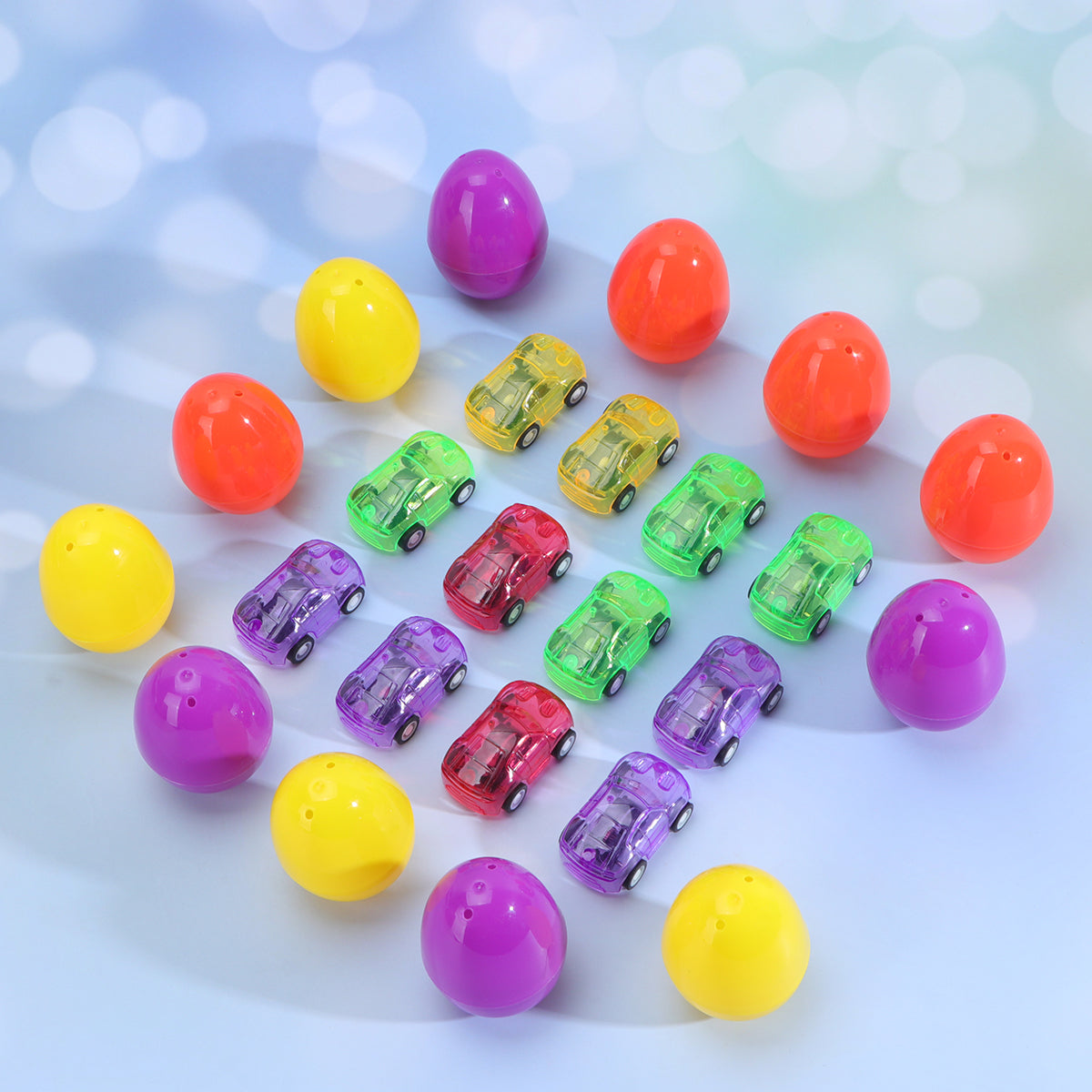 12 Set Easter Surprise Egg and Car Toy for Children Toddlers Y61408