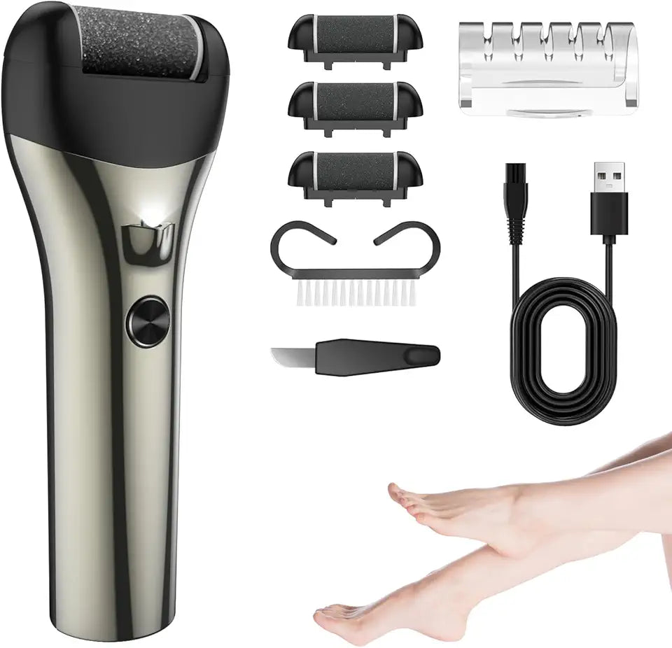Electric Foot Callus Remover, 10-Piece Kit, Waterproof, Rechargeable, Digital Display G92920
