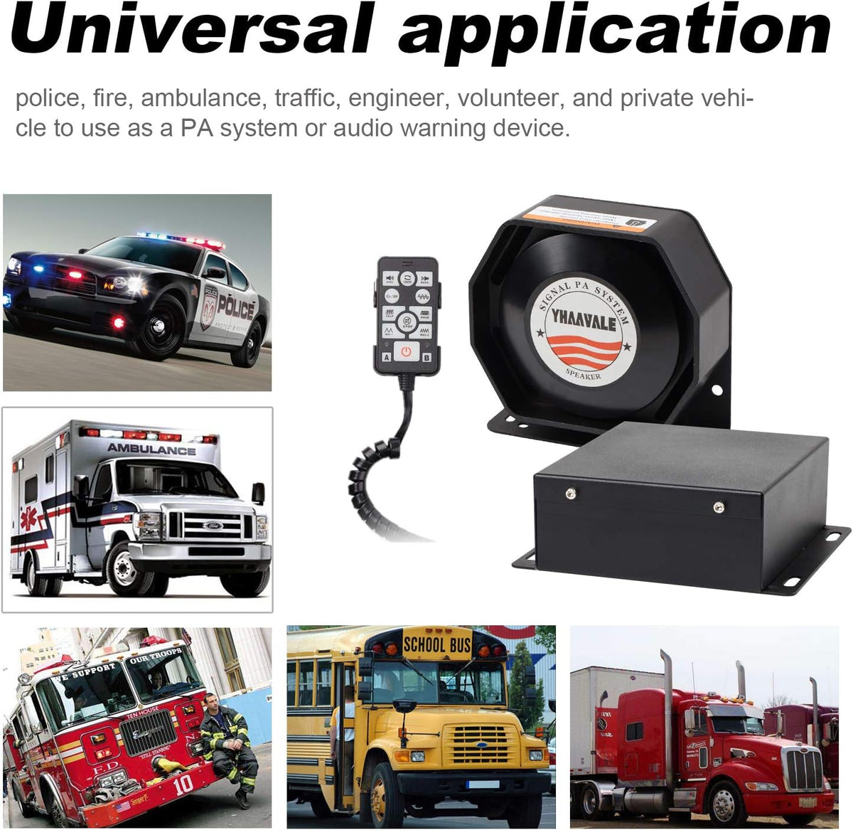 DC12V 100W Multi-Tones Wired Control with Mic Loudspeaker Emergency Electronic PA System K29072