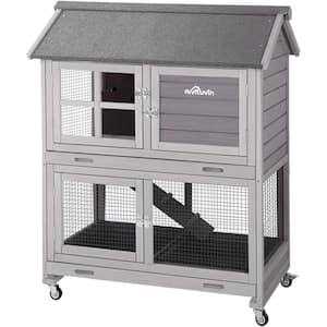 Wooden Rabbit Hutch with Folding Design K492