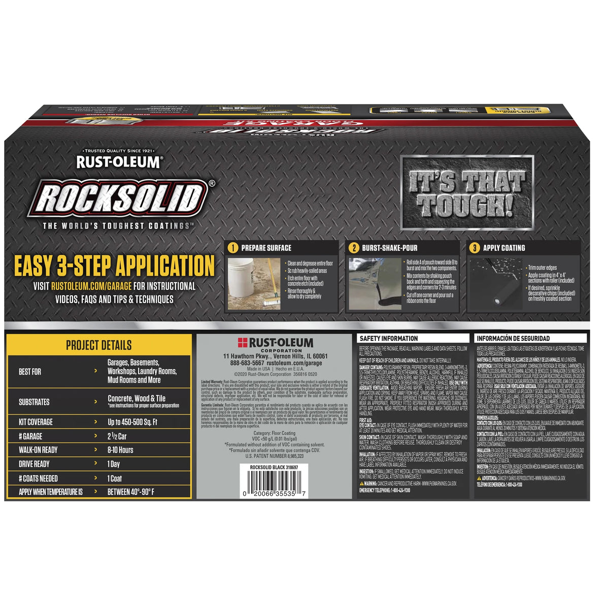 Black High Gloss 2.5-Car Garage Floor Coating Kit F96440