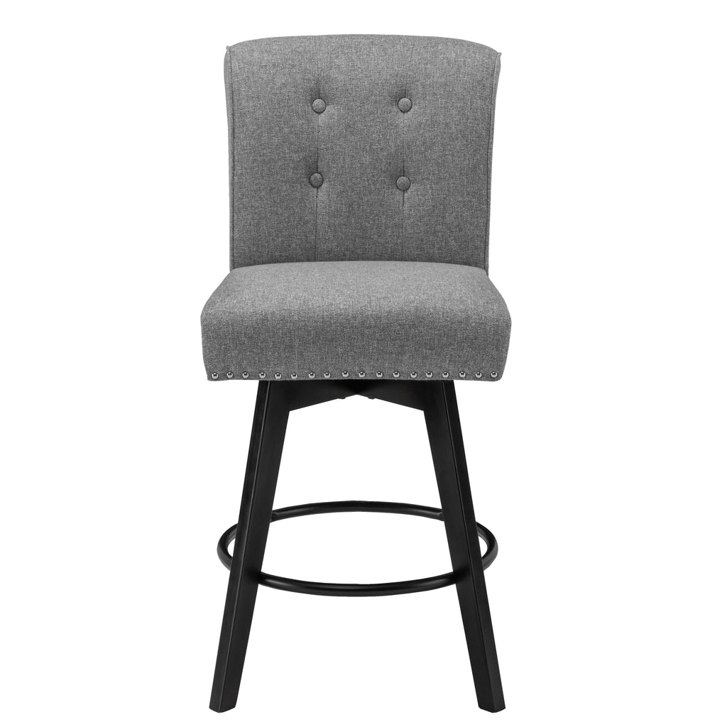 26" Swivel Counter Height Bar Stools Set of 2 Gray O641262
