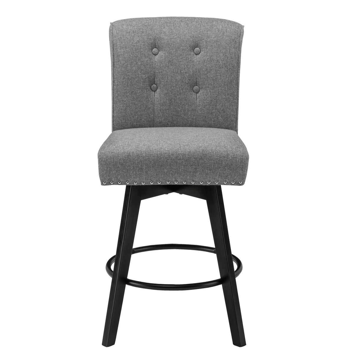 26" Swivel Counter Height Bar Stools Set of 2 Gray O641262