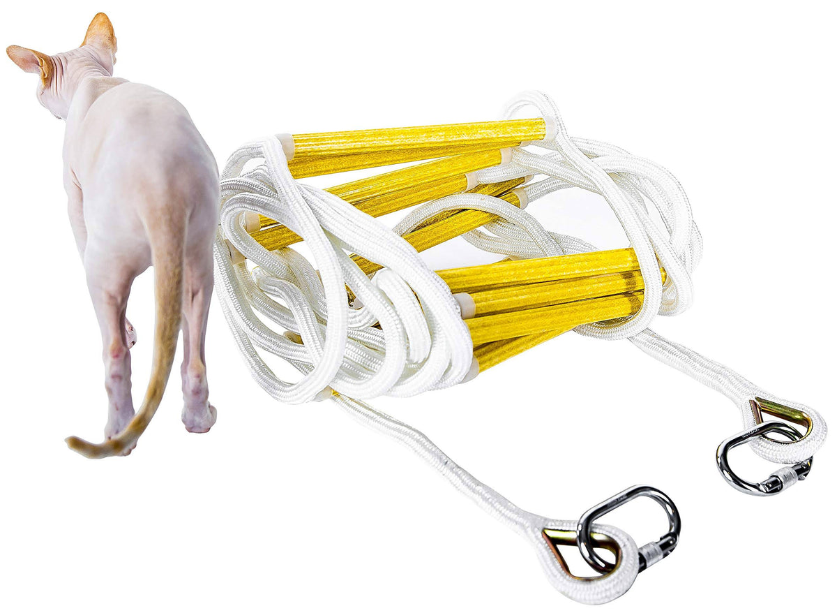 16 ft Flame Resistant Fire Escape Rope Ladder with Hooks T423