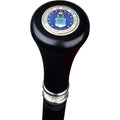 Black Beechwood Walking Stick with Pewter Collar K76810