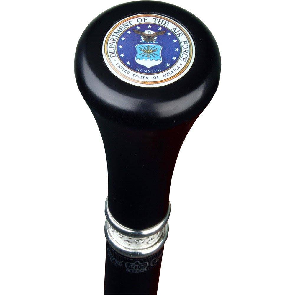 Black Beechwood Walking Stick with Pewter Collar K76810