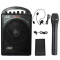 Battery Powered Dual Channel Wireless Microphone PA System O8058