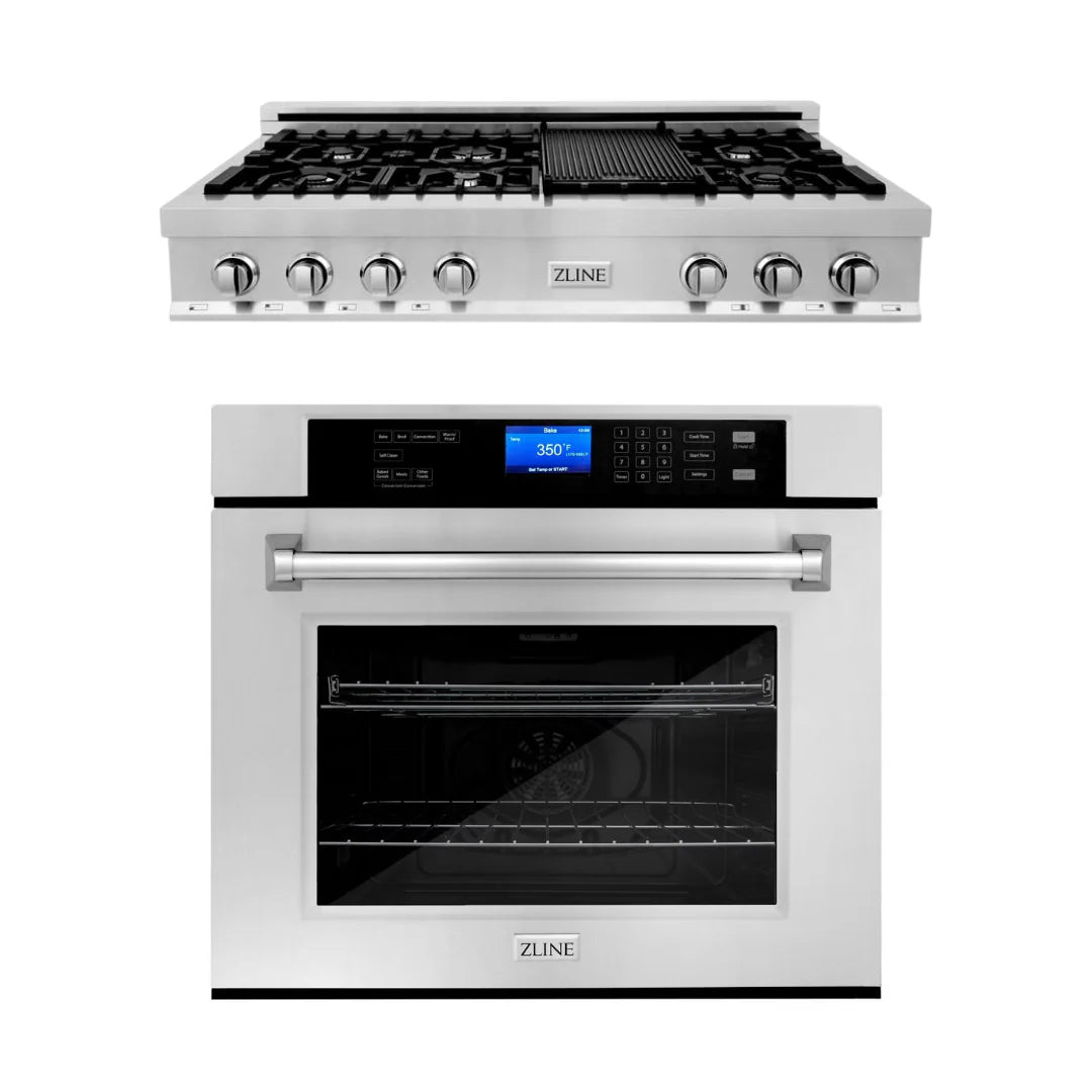 48 in. Stainless Steel Rangetop and 30 in. Single Wall Oven V687