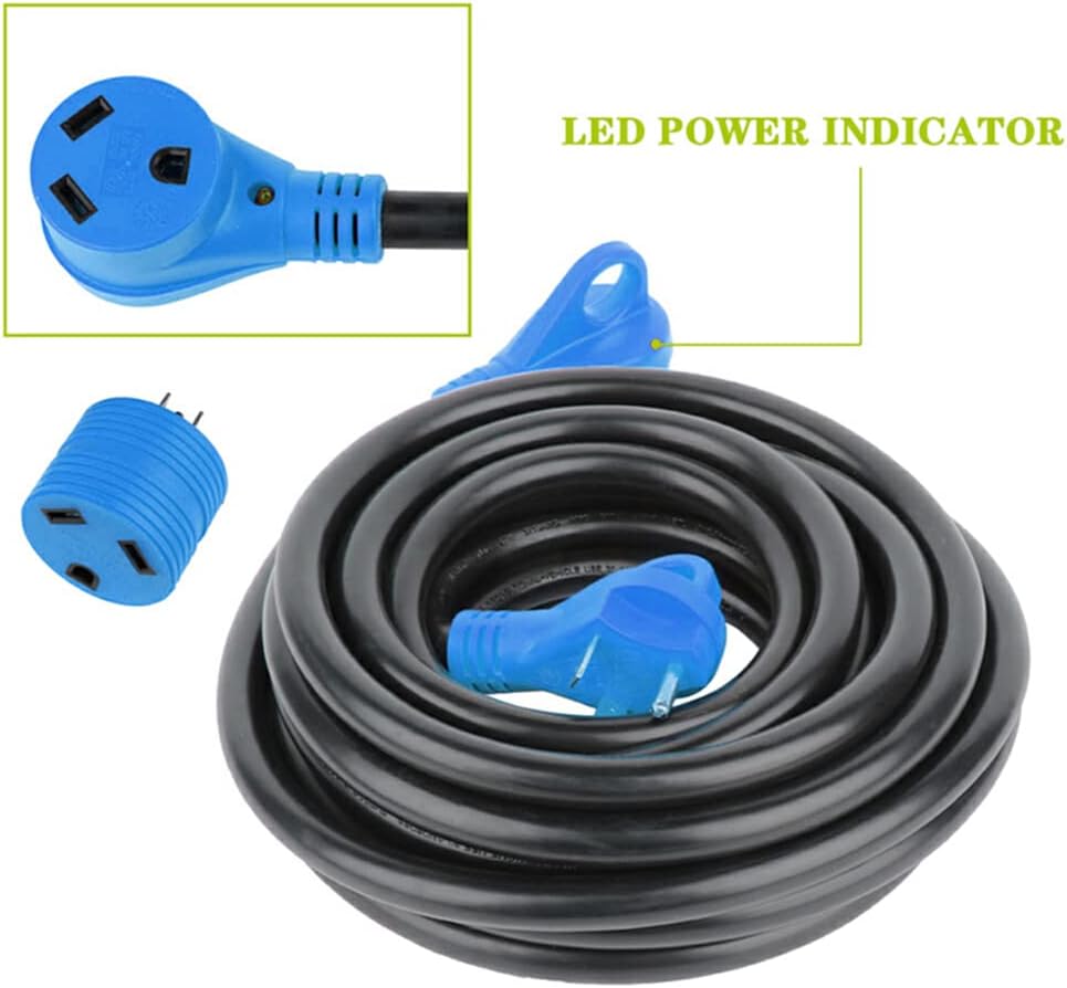 30FT 30AMP RV Extension Cord, 30 Amp Male to 30 Amp Female, ETL Listed Pack of 2 H8529