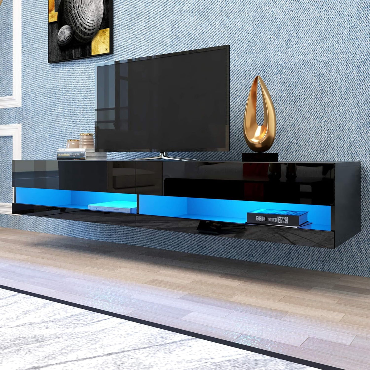 Wood Floating LED TV Stand for 80 Inch TV G57032