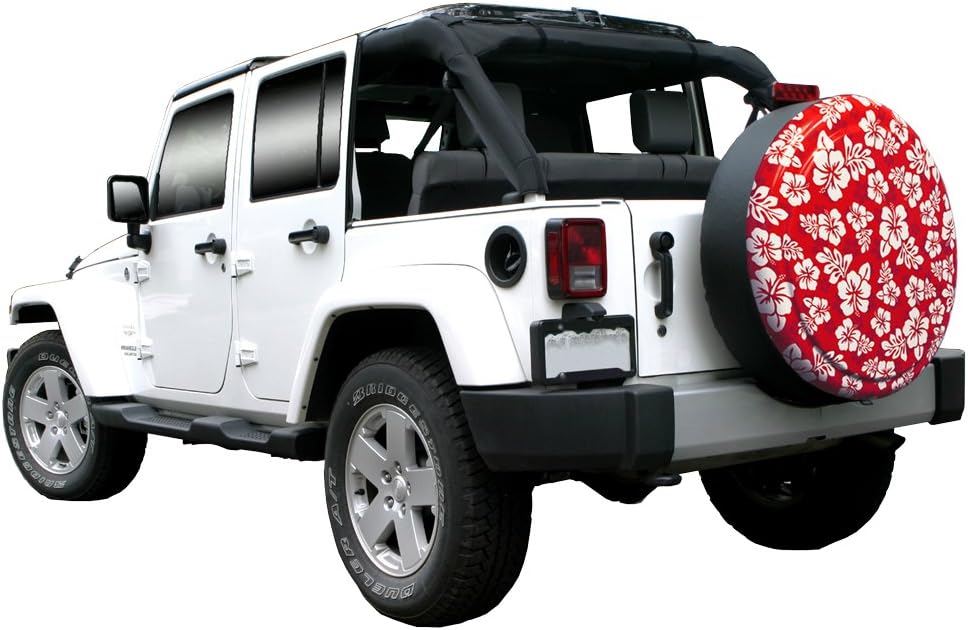 Red Hawaiian Print Rigid Tire Cover L62671