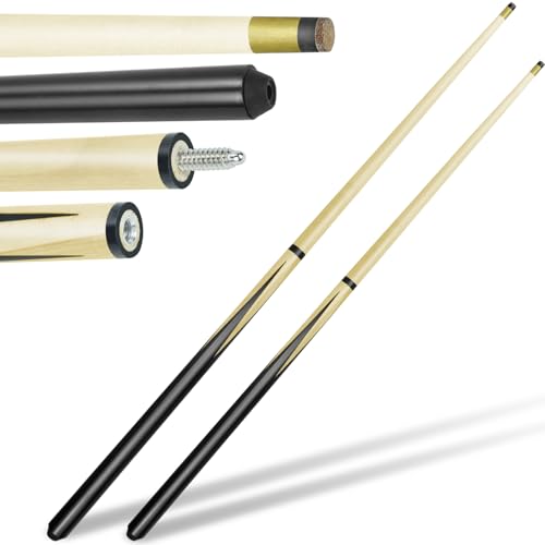 Pool Cue Stick 11mm Fiber Leather Tip 36inch Set of 2 G4133