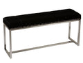 Black Velvet Narrow Bench with Nailhead Trim G18529
