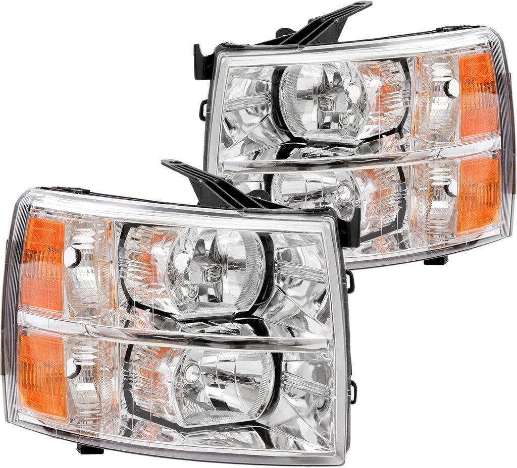 Black Housing Clear Reflector Headlights Assembly Set C69392