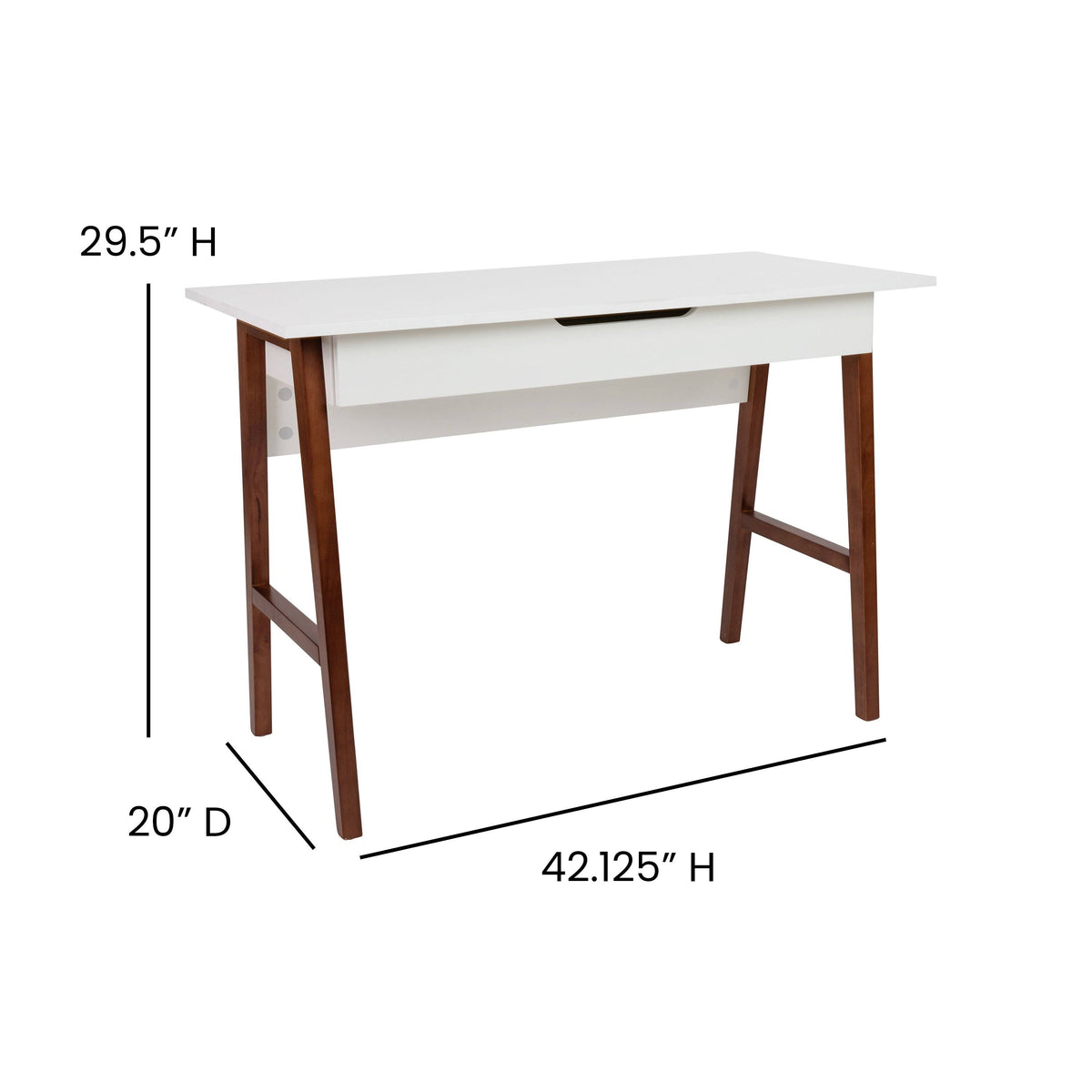 Black Writing Computer Desk with Drawer B382232