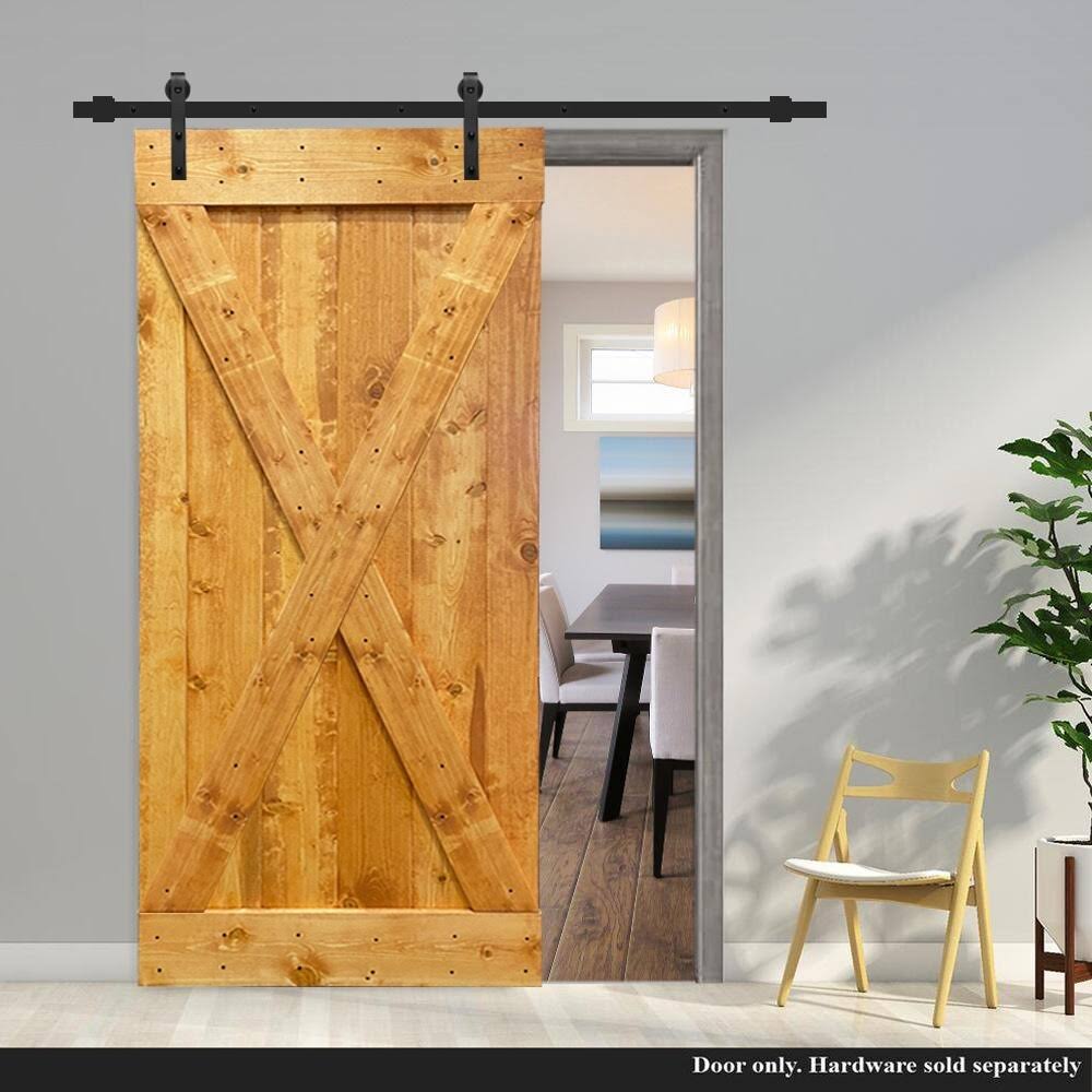 36 in. x 84 in. Solid Knotty Pine Wood Interior Sliding Barn Door Slab H7141