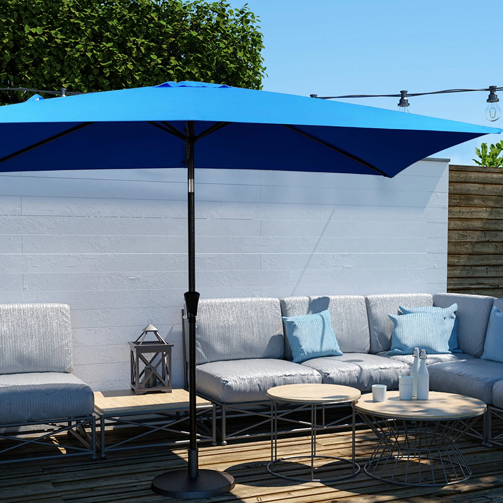 6.5' x 10' Rectangular Beige Patio Umbrella W292