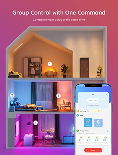 Color Changing Smart LED Light Bulbs 4 Pack K42804