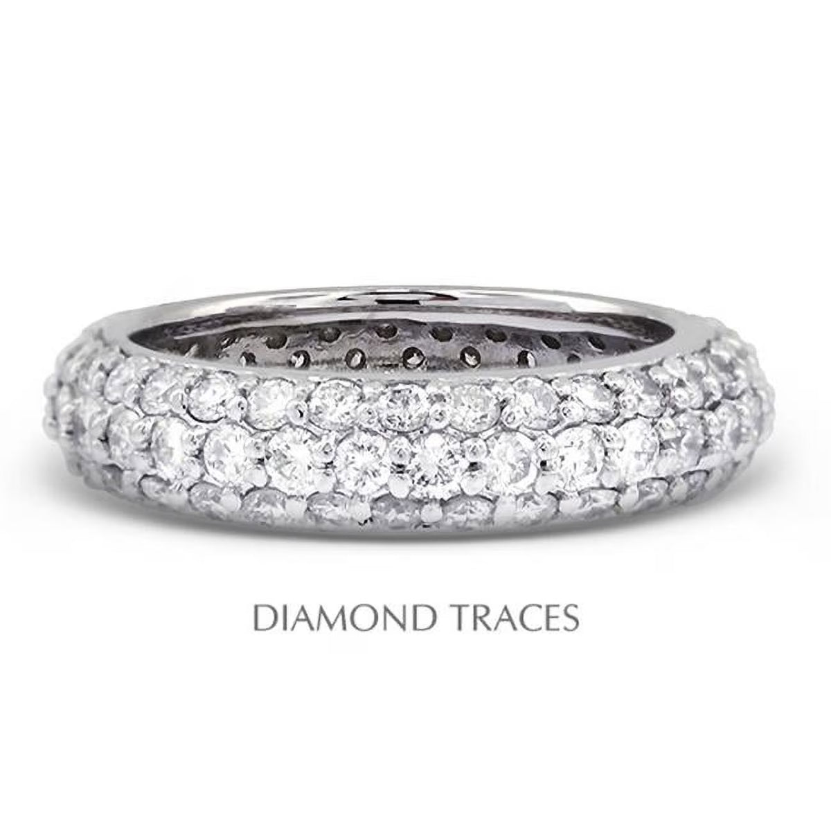 14K White Gold Pave Setting Diamond Eternity Ring R480